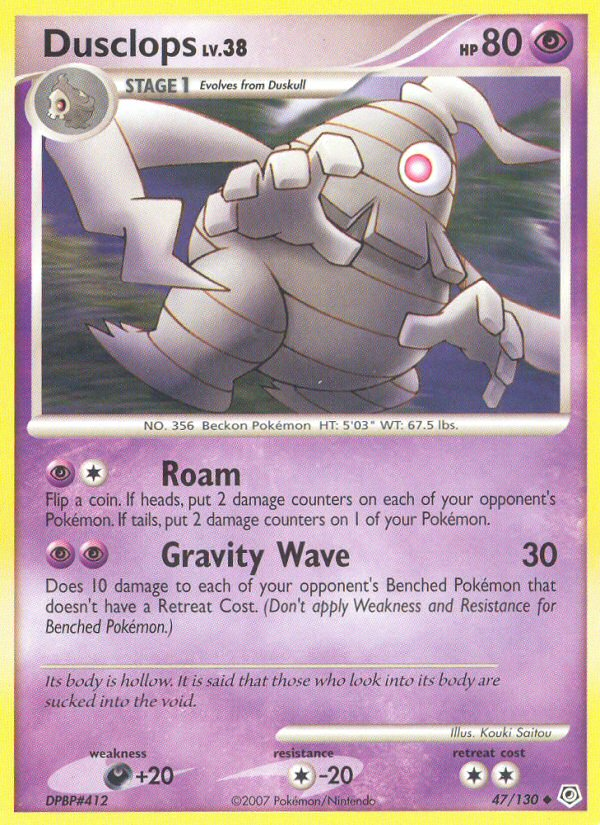 Dusclops 47/130 Pokémon Diamond & Pearl (2007) English card — catalogue reference