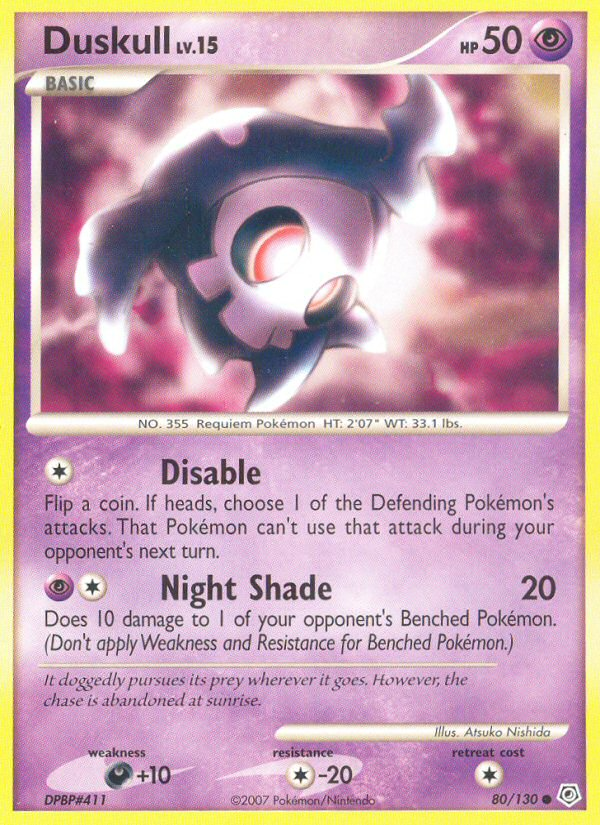 Duskull 80/130 Pokémon Diamond & Pearl (2007) English card — catalogue reference