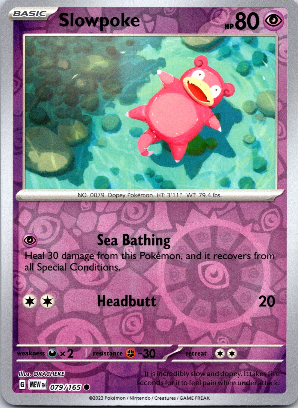 Slowpoke Common SV: Scarlet & Violet 151 079/165 MP (Back)