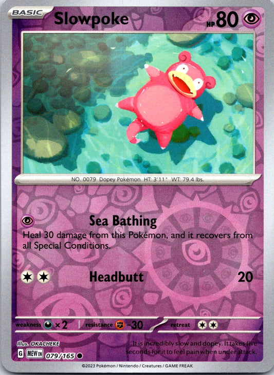 Slowpoke Common SV: Scarlet & Violet 151 079/165 MP (Back)