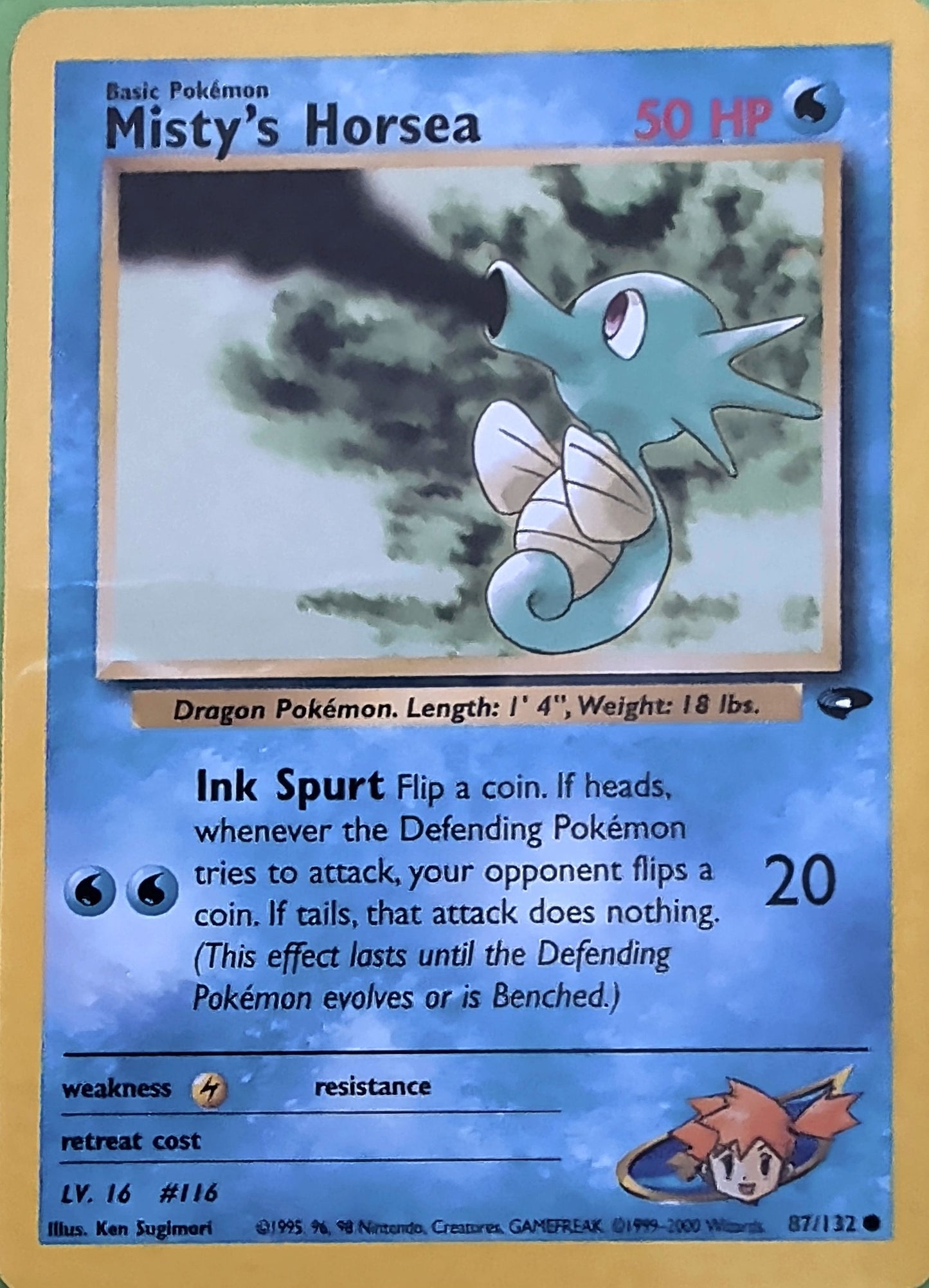 Misty's Horsea Common Gym Challenge 087/132 MP