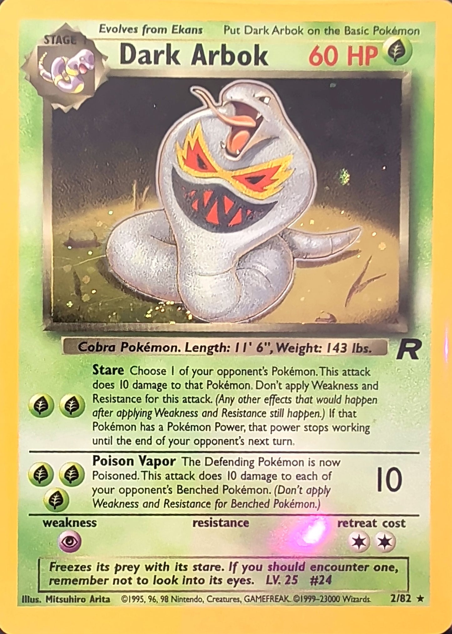 Dark Arbok (2) Holo Rare Team Rocket 02/82 MP
