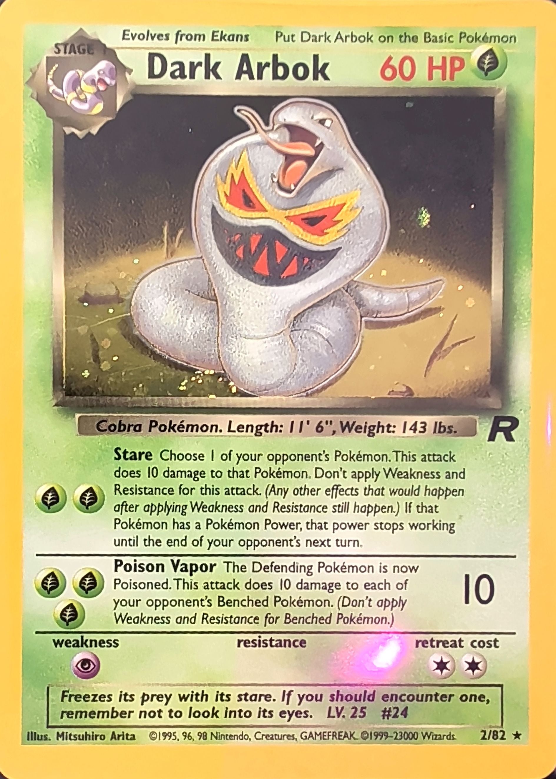 Dark Arbok (2) Holo Rare Team Rocket 02/82 MP