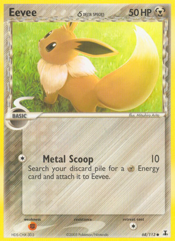 Eevee δ 68/113 Pokémon EX Delta Species (2005) English card — catalogue reference