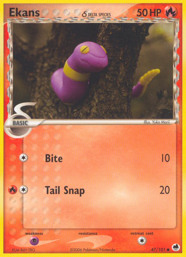 Ekans δ 47/101 Pokémon EX Dragon Frontiers (2006) English card — catalogue reference
