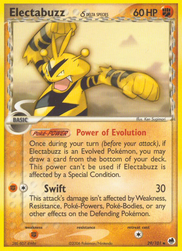 Electabuzz δ 29/101 Pokémon EX Dragon Frontiers (2006) English card — catalogue reference