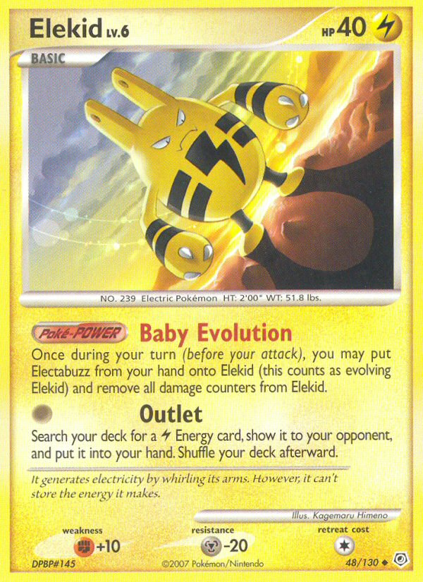 Elekid 48/130 Pokémon Diamond & Pearl (2007) English card — catalogue reference