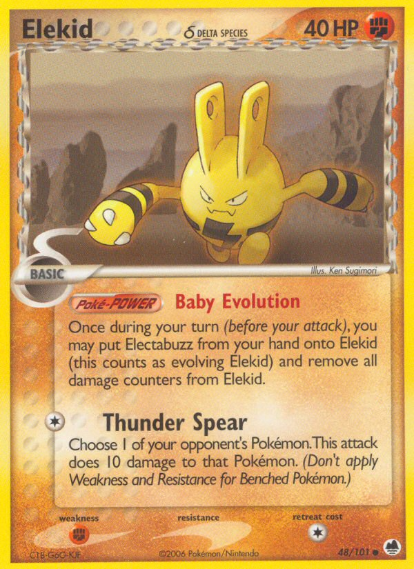Elekid δ 48/101 Pokémon EX Dragon Frontiers (2006) English card — catalogue reference