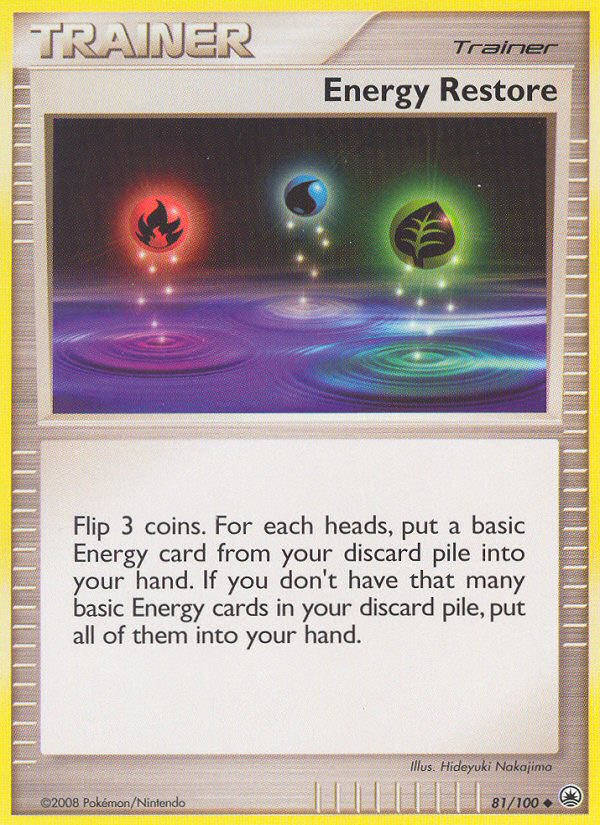 Energy Restore 81/100 Pokémon Majestic Dawn (2008) English card — catalogue reference