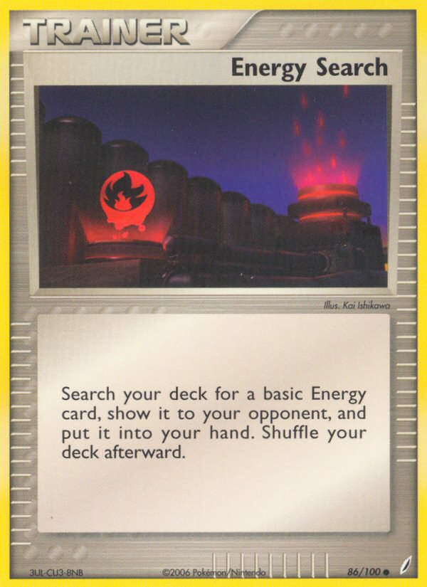 Energy Search 86/100 Pokémon EX Crystal Guardians (2006) English card — catalogue reference