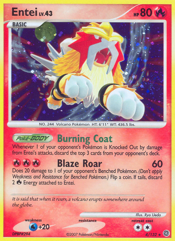 Entei 4/132 Pokémon Secret Wonders (2007) English card — catalogue reference