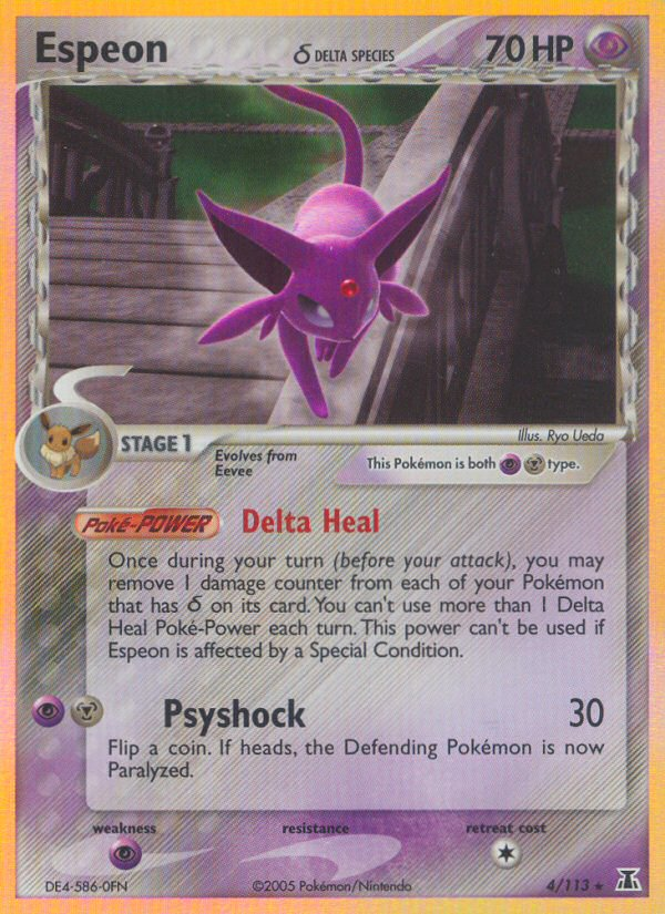 Espeon δ 4/113 Pokémon EX Delta Species (2005) English card — catalogue reference