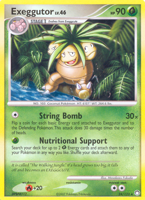 Exeggutor 24/123 Pokémon Mysterious Treasures (2007) English card — catalogue reference