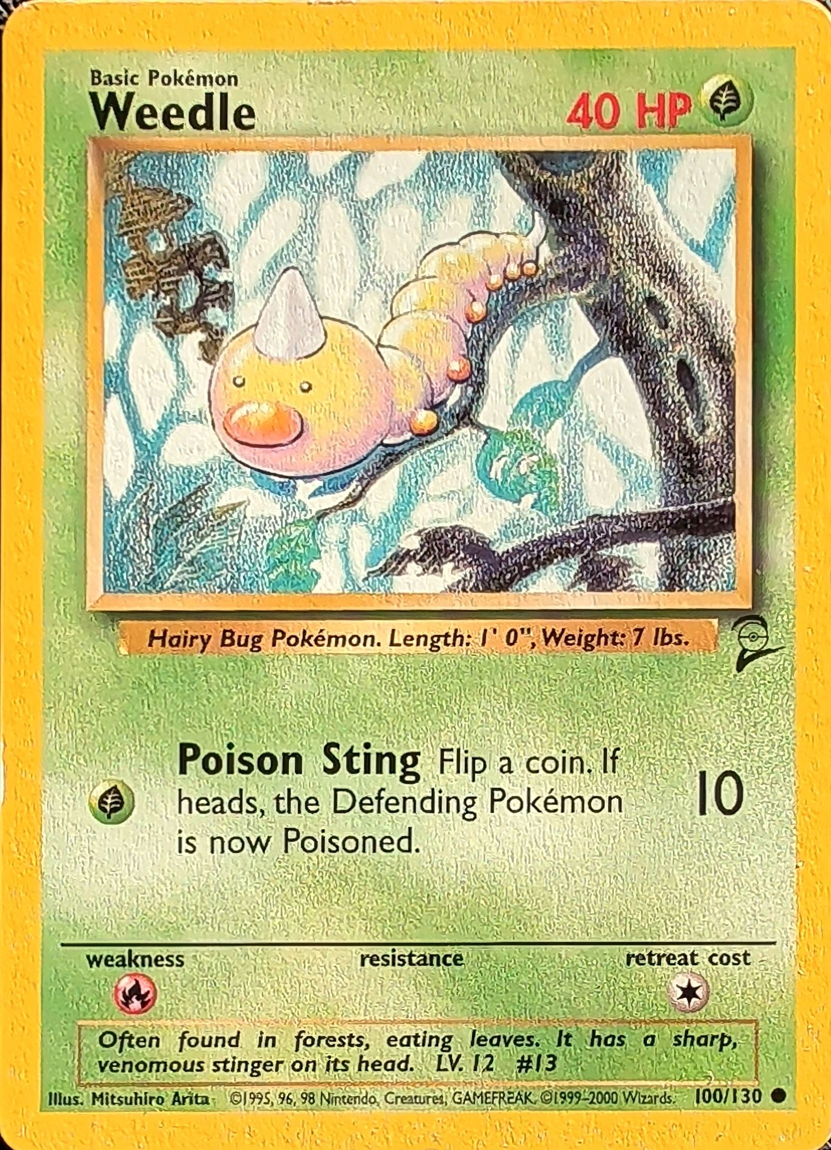 Weedle Common Base Set 2 100/130 MP