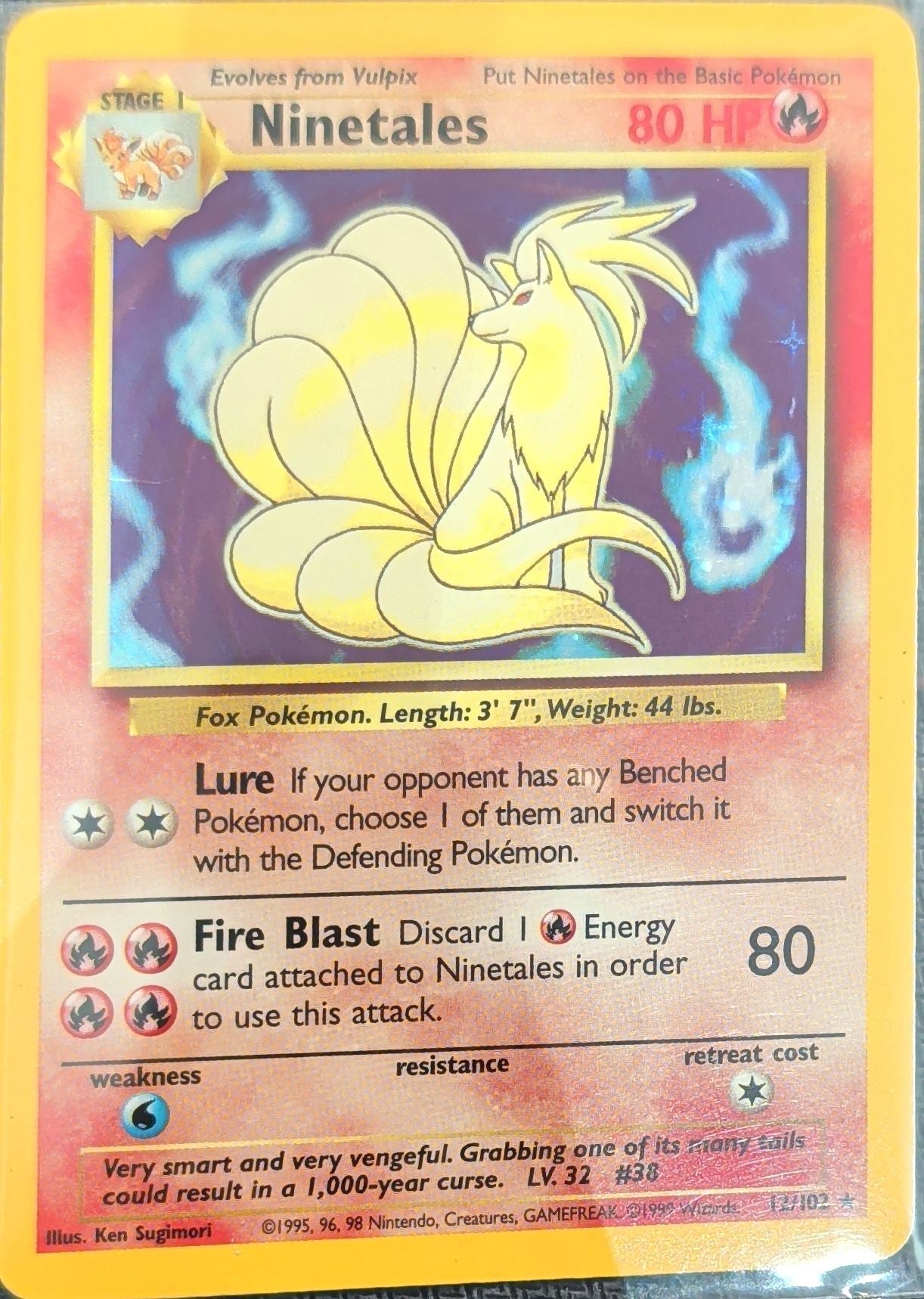Ninetales Holo Rare Base Set 012/102 MP