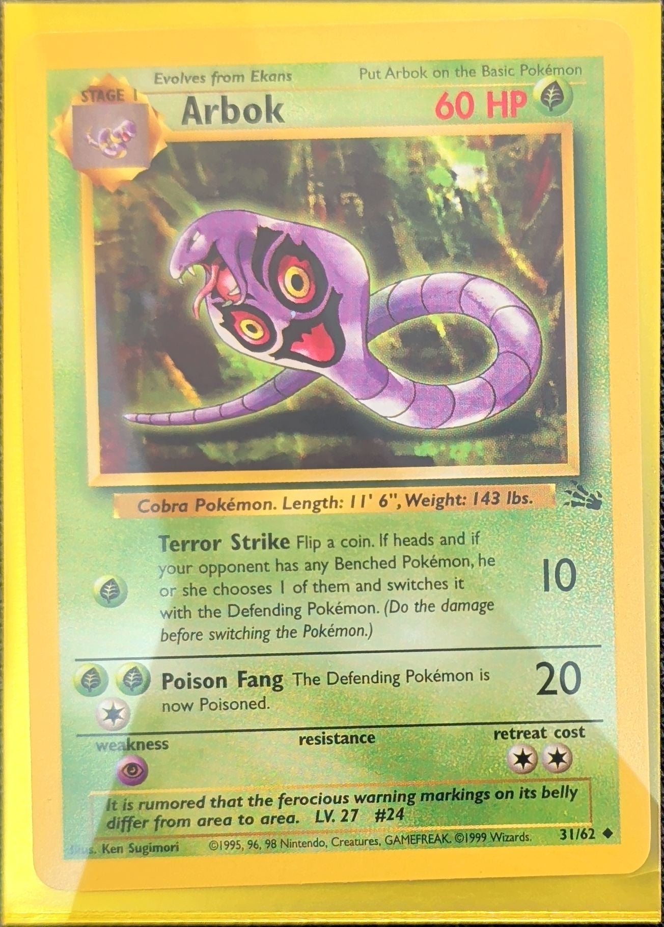 Arbok Uncommon Fossil 31/62 MP