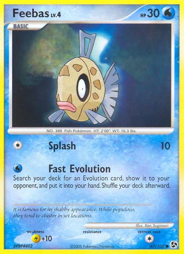 Feebas 67/106 Pokémon Great Encounters (2008) English card — catalogue reference