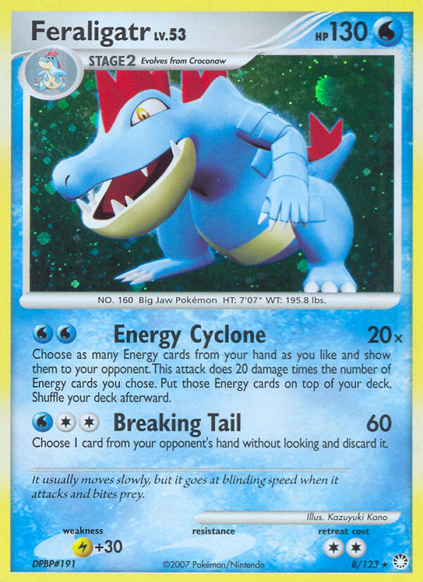 Feraligatr 8/123 Pokémon Mysterious Treasures (2007) English card — catalogue reference