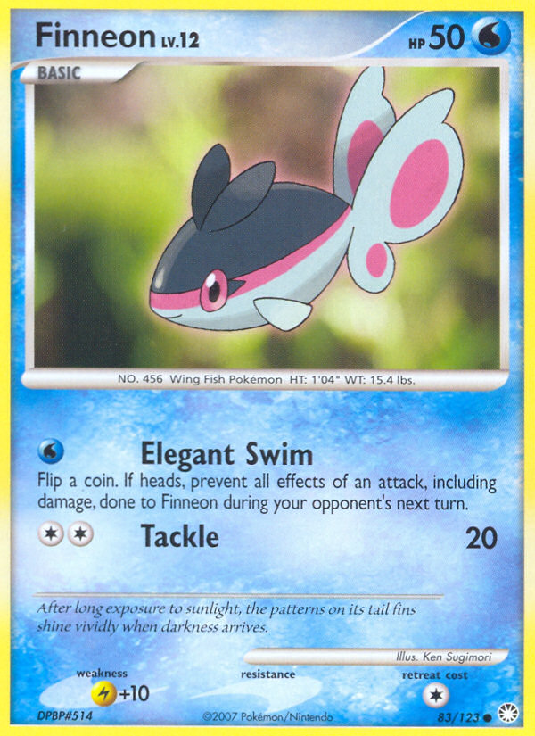 Finneon 83/123 Pokémon Mysterious Treasures (2007) English card — catalogue reference