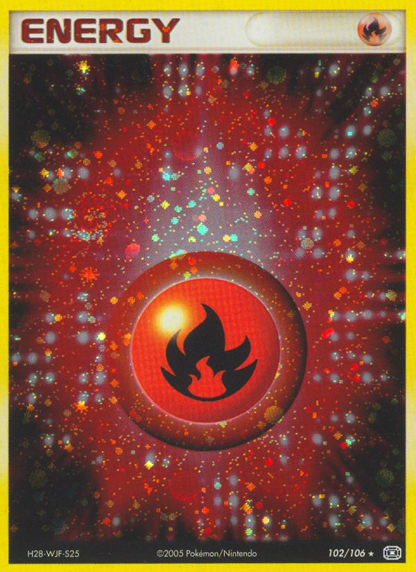 Fire Energy 102/106 Pokémon EX Emerald (2005) English card — catalogue reference