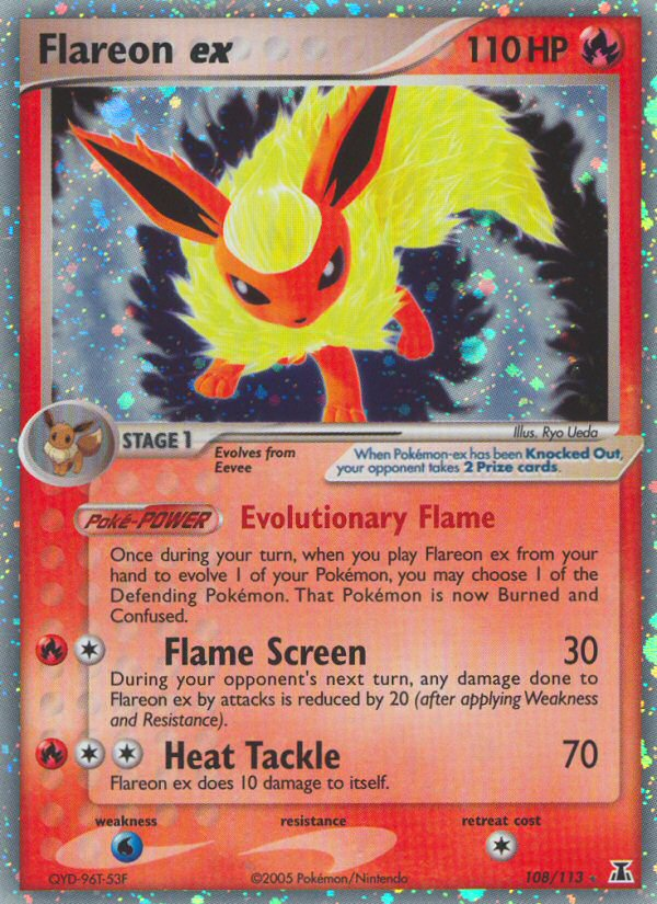 Flareon ex 108/113 Pokémon EX Delta Species (2005) English card — catalogue reference