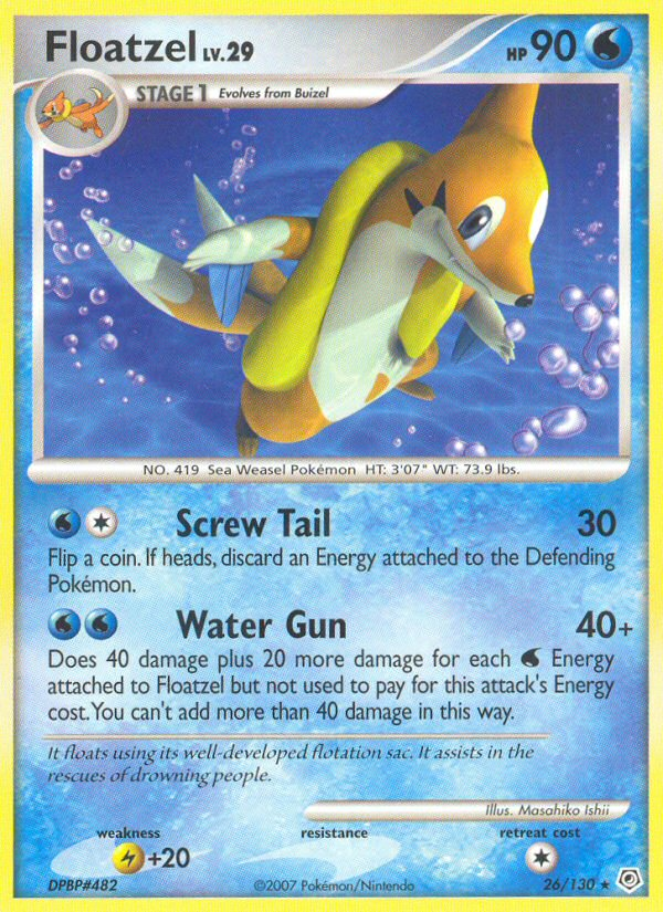 Floatzel 26/130 Pokémon Diamond & Pearl (2007) English card — catalogue reference
