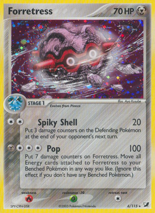Forretress 6/115 Pokémon EX Unseen Forces (2005) English card — catalogue reference