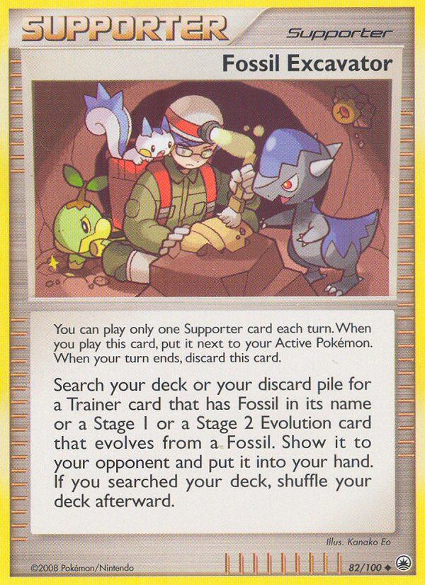 Fossil Excavator 82/100 Pokémon Majestic Dawn (2008) English card — catalogue reference