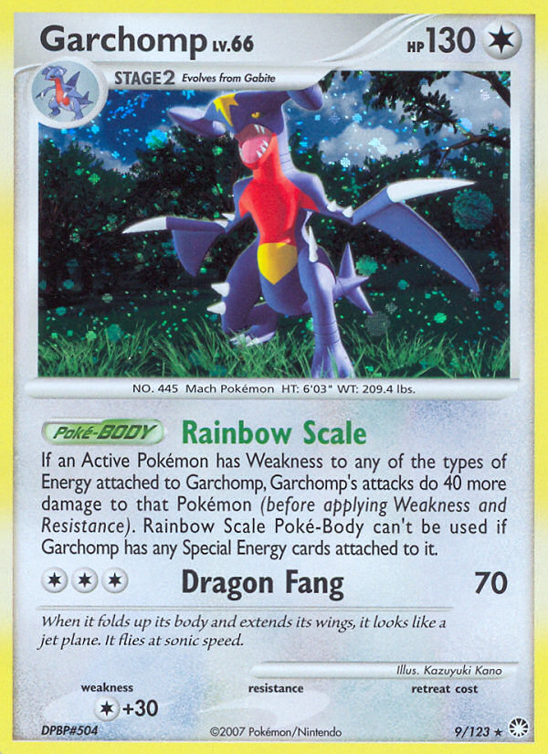 Garchomp 9/123 Pokémon Mysterious Treasures (2007) English card — catalogue reference
