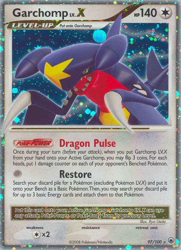 Garchomp LV.X 97/100 Pokémon Majestic Dawn (2008) English card — catalogue reference