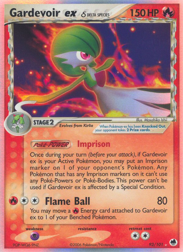 Gardevoir ex δ 93/101 Pokémon EX Dragon Frontiers (2006) English card — catalogue reference