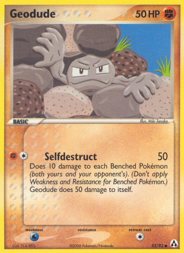 Geodude 53/92 Pokémon EX Legend Maker (2006) English card — catalogue reference