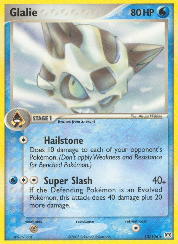 Glalie 13/106 Pokémon EX Emerald (2005) English card — catalogue reference