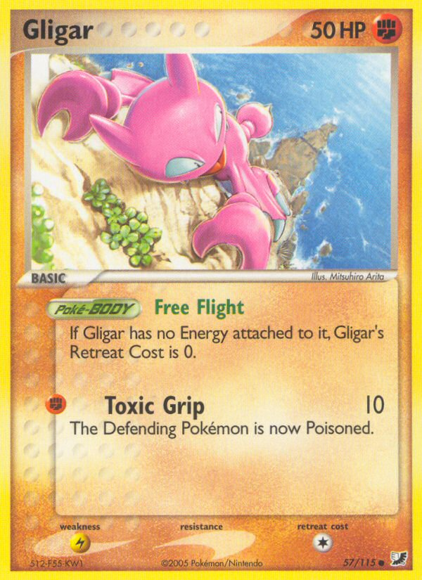Gligar 57/115 Pokémon EX Unseen Forces (2005) English card — catalogue reference