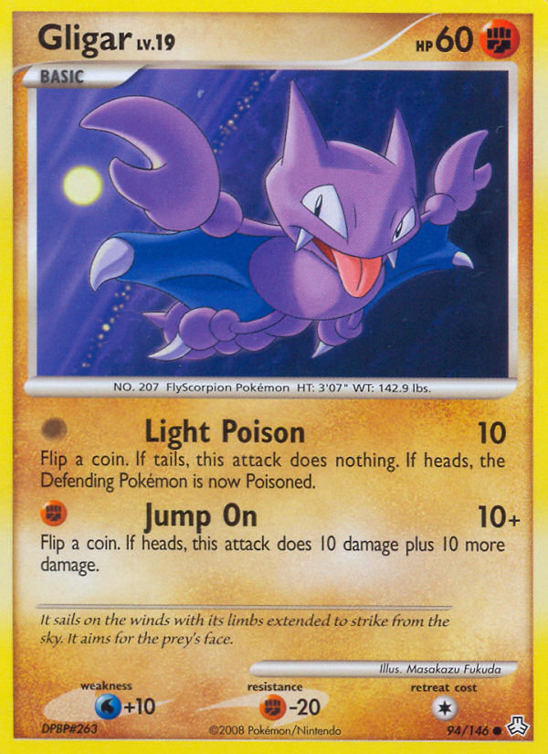 Gligar 94/146 Pokémon Legends Awakened (2008) English card — catalogue reference