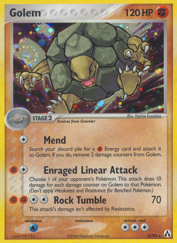 Golem 6/92 Pokémon EX Legend Maker (2006) English card — catalogue reference