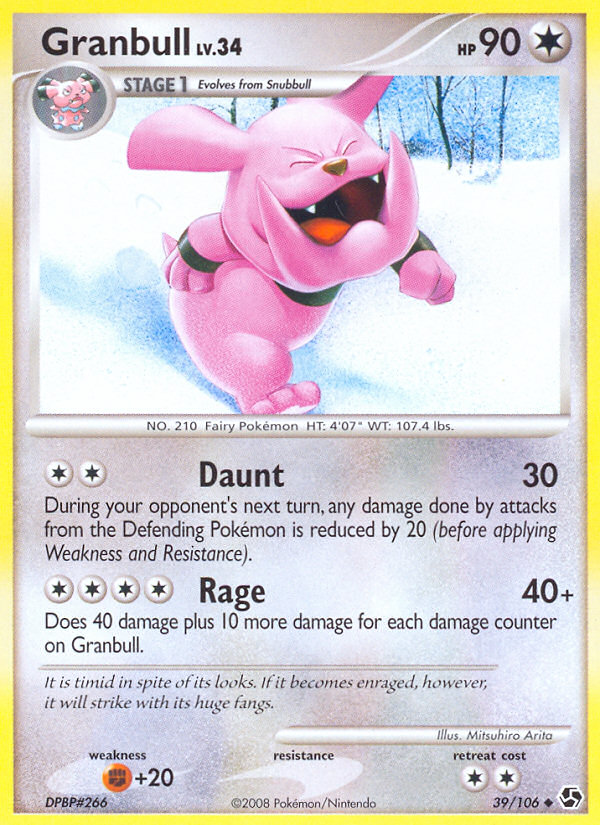 Granbull 39/106 Pokémon Great Encounters (2008) English card — catalogue reference