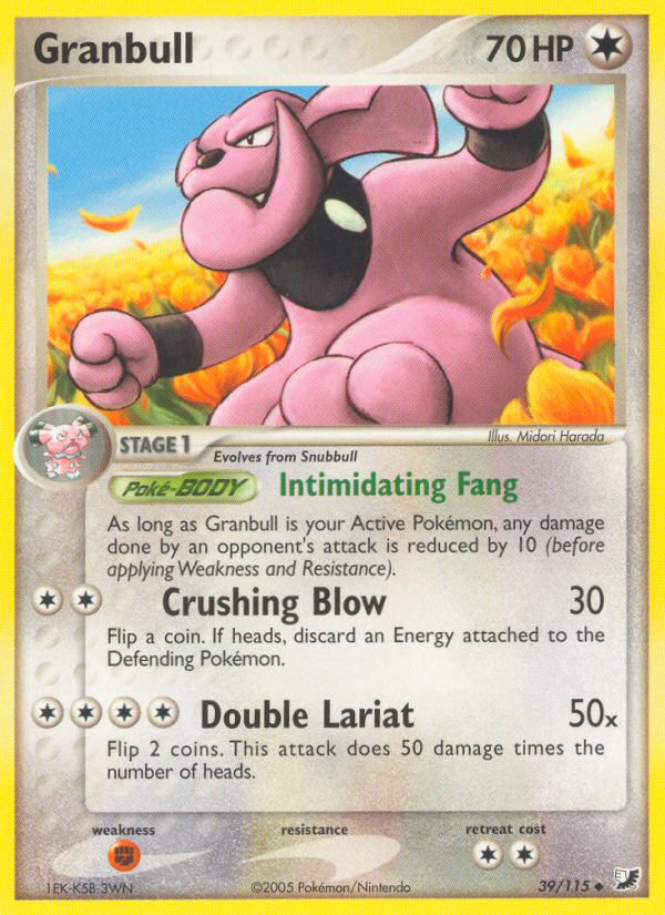 Granbull 39/115 Pokémon EX Unseen Forces (2005) English card — catalogue reference