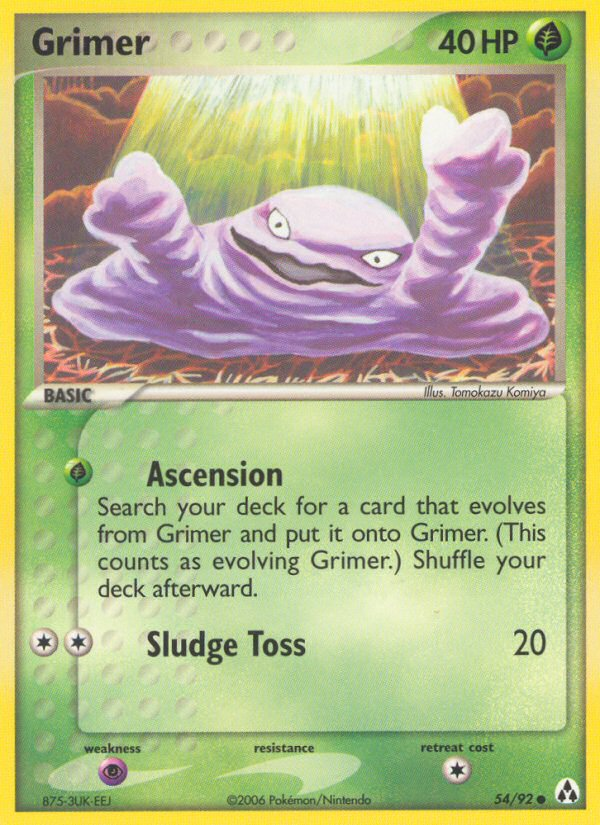 Grimer 54/92 Pokémon EX Legend Maker (2006) English card — catalogue reference