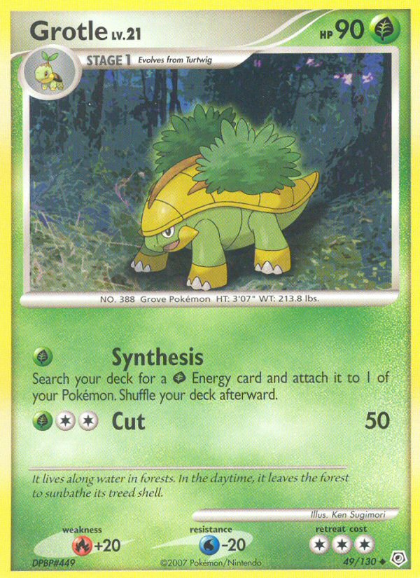 Grotle 49/130 Pokémon Diamond & Pearl (2007) English card — catalogue reference