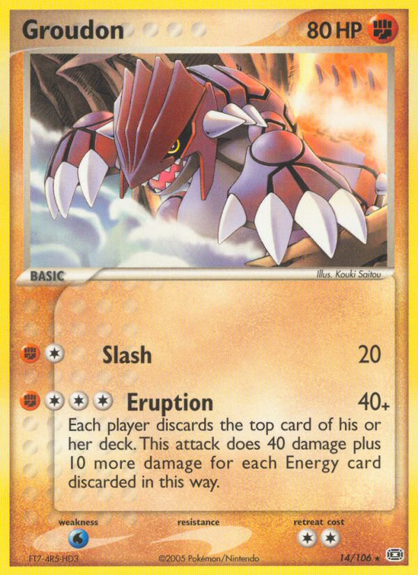 Groudon 14/106 Pokémon EX Emerald (2005) English card — catalogue reference