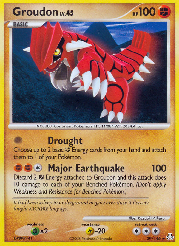 Groudon 29/146 Pokémon Legends Awakened (2008) English card — catalogue reference