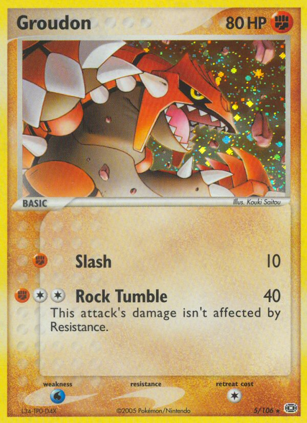 Groudon 5/106 Pokémon EX Emerald (2005) English card — catalogue reference