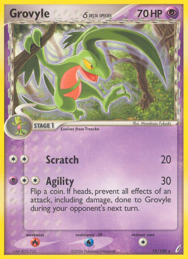 Grovyle δ 19/100 Pokémon EX Crystal Guardians (2006) English card — catalogue reference