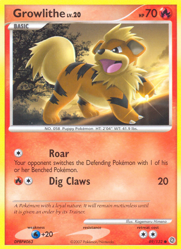 Growlithe 89/132 Pokémon Secret Wonders (2007) English card — catalogue reference