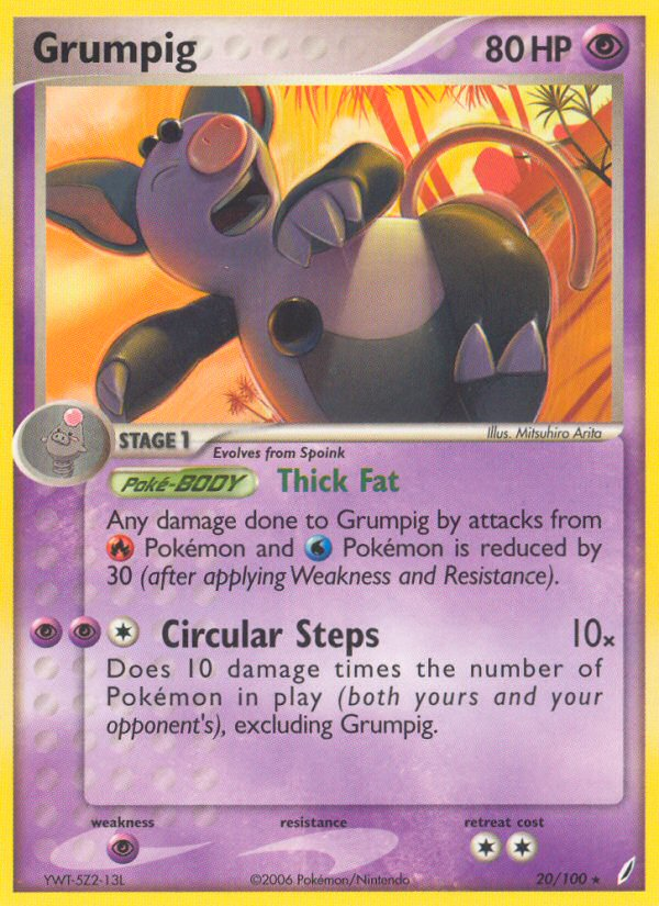 Grumpig 20/100 Pokémon EX Crystal Guardians (2006) English card — catalogue reference