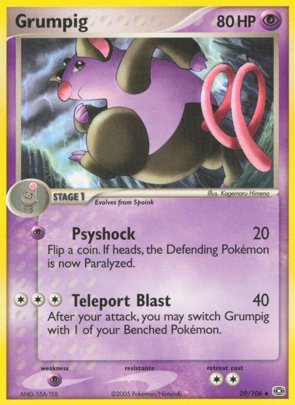 Grumpig 29/106 Pokémon EX Emerald (2005) English card — catalogue reference