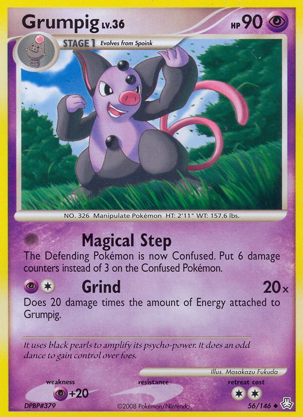 Grumpig 56/146 Pokémon Legends Awakened (2008) English card — catalogue reference