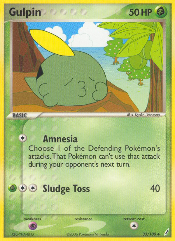 Gulpin 33/100 Pokémon EX Crystal Guardians (2006) English card — catalogue reference
