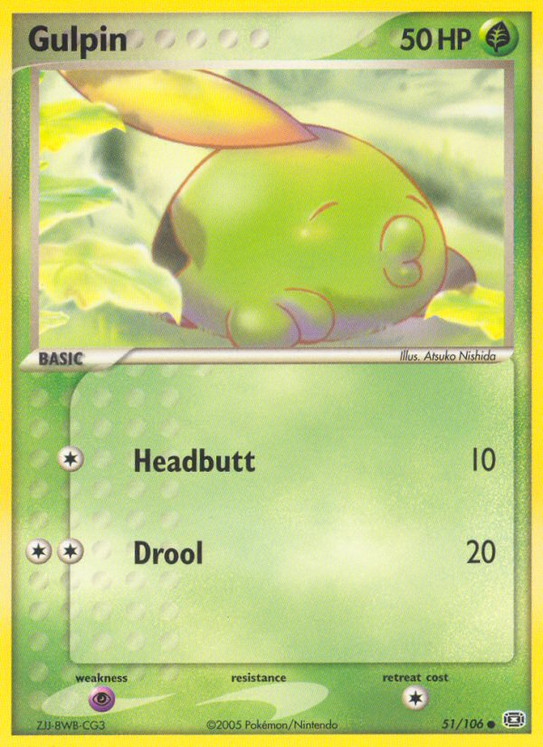 Gulpin 51/106 Pokémon EX Emerald (2005) English card — catalogue reference